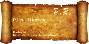 Pint Rikarda névjegykártya